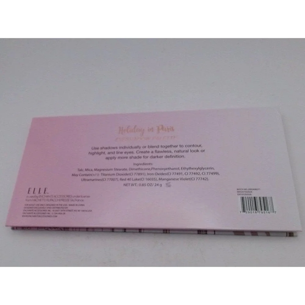 Elle - Holiday in Paris, Eyeshadow Palette, 24 Colors W/Brush, BRAND NEW IN BOX